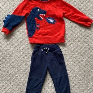 Dinosaur sweat suit 2-piece set